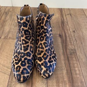 Franco Sarto Fur Dyed booties leopard print